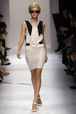 Miu Miu Cream Shift Dress with Black Structured Shoulder Details SS2006 - BOUTIQUE PURCHASE PRICE