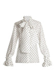 Loewe White & Black Polka Dot Blouse