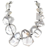 Monies Lucite  Crystal Geometric Statement Necklace