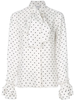 Loewe White & Black Polka Dot Blouse