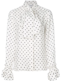 Loewe White & Black Polka Dot Blouse