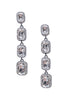 Vintage Silver Crystal Quadruple Dangling Earrings