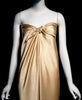 Vintage Emerald Hammered Satin Bustier Dress Halston Style