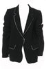 Ann Demeulemeester Black Fitted Blazer with White Piping - BOUTIQUE PURCHASE PRICE