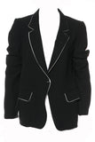 Ann Demeulemeester Black Fitted Blazer with White Piping - BOUTIQUE PURCHASE PRICE
