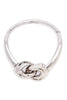Alexander McQueen Silver Oversize Double Knot Choker Necklace