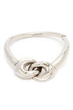 Alexander McQueen Silver Oversize Double Knot Choker Necklace