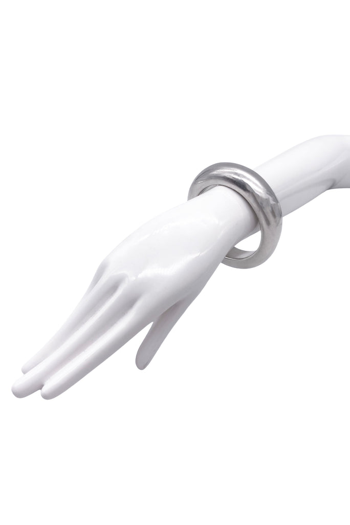 Alexander McQueen Silver Smooth Minimalist "Elsa Peretti" Bangle Bracelet