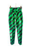 Alexandre Vauthier Green and Black Stripe Shine Lurex High-Waisted Pants FW2020