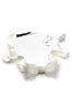 Alexis Mabille Off White Chiffon Bow Tie with Feathered Edge Details