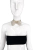 Alexis Mabille Off White Chiffon Bow Tie with Feathered Edge Details