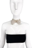 Alexis Mabille Off White Chiffon Bow Tie with Feathered Edge Details