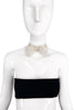 Alexis Mabille Off White Chiffon Bow Tie with Feathered Edge Details