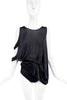 Ann Demeulemeester Black Draped Cut Out One Sleeve Tie Top