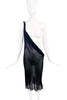 Ann Demeulemeester Black Polka Dot Sheer Twister One Shoulder Dress