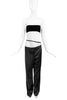 Ann Demeulemeester Black Satin Baggy Asymmetric Drop Tie Waist Pants Runway 1997 #