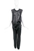 Ann Demeulemeester Black Asymmetric One Strap Overall Jumpsuit Fall 2003 Runway