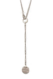 Ann Demeulemeester Silver Chain with Round Logo Pendent Necklace