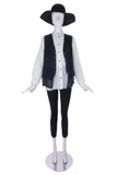 Ann Demeulemeester White Cotton Button-Up Shirt with Black Glass Buttons