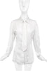 Ann Demeulemeester White Cotton Stretch Shirt with Matching Tie #