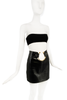Anthony Vaccarello Black Gold Belly Button Hoop Ring Leather Skirt S/S 2016