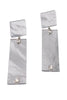 Armani Silver Mirror Crystal Stud Square Earrings