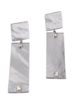 Armani Silver Mirror Crystal Stud Square Earrings