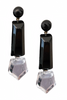 Armani Black Crystal Lucite Long Earrings