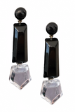 Armani Black Crystal Lucite Long Earrings