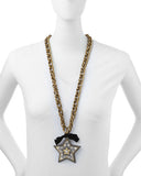 Lanvin Crystal and Lucite Star Necklace / Broach