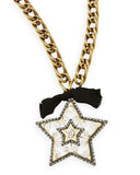 Lanvin Crystal and Lucite Star Necklace / Broach