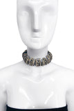 Balenciaga Spiked Half Moon Crystal Choker Necklace Runway Fall 2008 by Nicolas Ghesquière