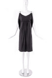 Balenciaga Black Plunging Drape Dress with Corset