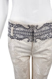 Balenciaga by Nicolas Ghesquière Baroque Print Lace Applicate Ivory Pants Spring 2006