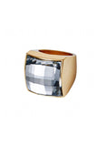 Balmain Gold and Faceted Crystal Cocktail Ring