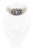Pierre Balmain Vintage Triple Pearl Crystal Choker Necklace