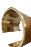 Balmain Gold Wide Cuff Bracelet Snake Skin