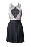 Balmain Black White Braided Crystal Embellished Diamond Dress