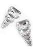 Balmain Silver Crystal Square Cascading Earrings