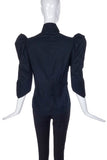Boudicca Black Cotton Pouf Sleeve Shirt Blouse SS2006