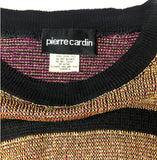 Pierre Cardin Gold and Pink Metallic Lurex Knit Mondrian Dress