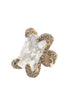 Roberto Cavalli Gold Rock Crystal Encrusted Claw Cocktail Ring 2003