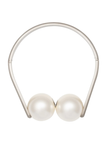 Chanel Silver Oversized Double Pearl Necklace Choker Runway Spring 2014