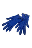Chanel Blue Leather and Jersey Embellished Gloves
