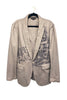 Comme des Garçons Light Taupe Canvas "End of Days" Canvas Blazer Jacket