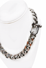 Cruize "Lucien" Silver Heavy Chain U-Clasp Necklace