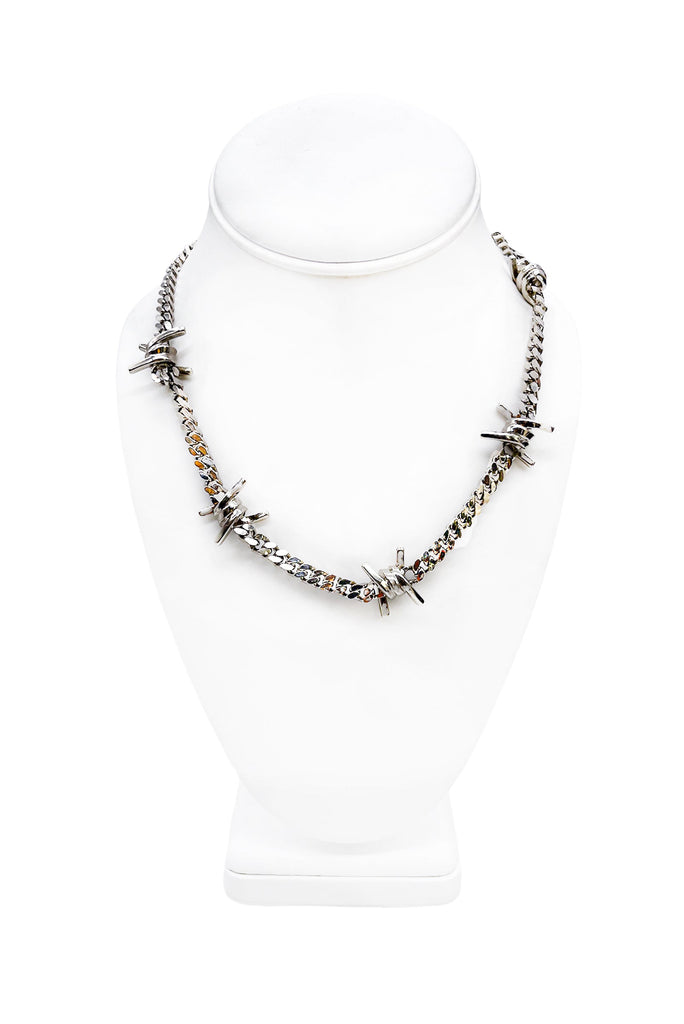 Dsquared2 Silver Chain Barb Wire Necklace