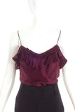 John Galliano Burgundy Ruffle Camisole Top
