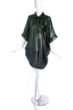 Lanvin Metallic Green Cocoon Shirt Dress - BOUTIQUE PURCHASE PRICE