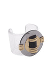 Gianfranco Ferré Lucite Cuff Bracelet with Gold and Black Detail - BOUTIQUE PURCHASE PRICE